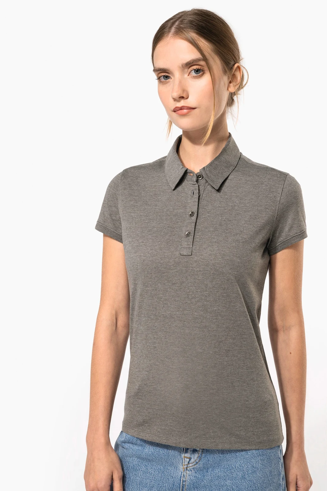 Jersey-Kurzarm-Polohemd für Damen