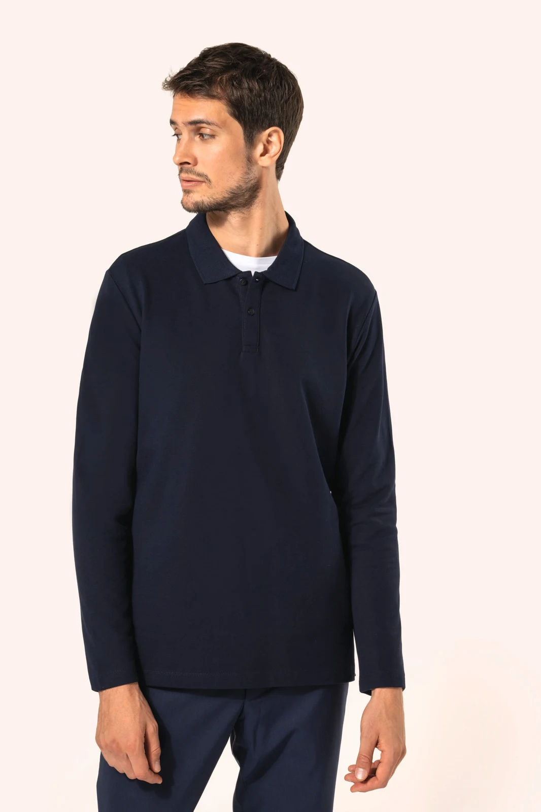 Supima® Herren-Polohemd mit langen Ärmeln