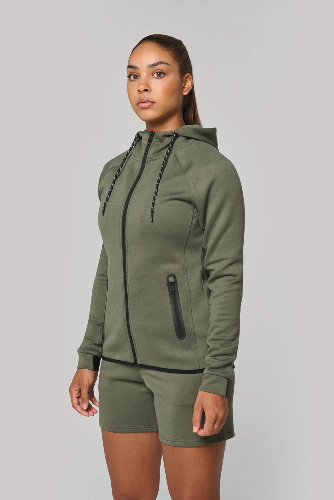 Damen-Funktions- performance Kapuzenjacke