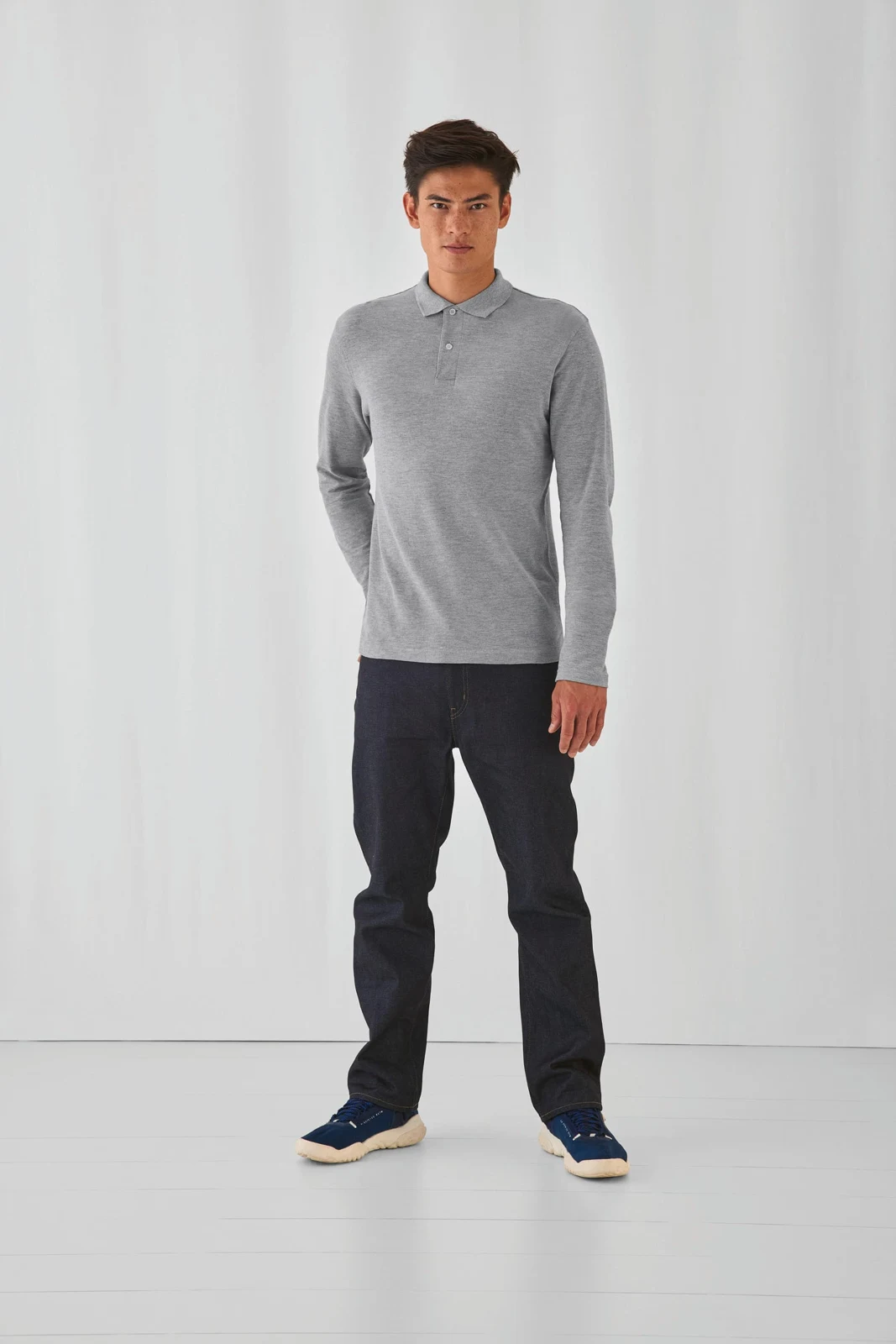 ID.001 Men's long-sleeved polo shirt