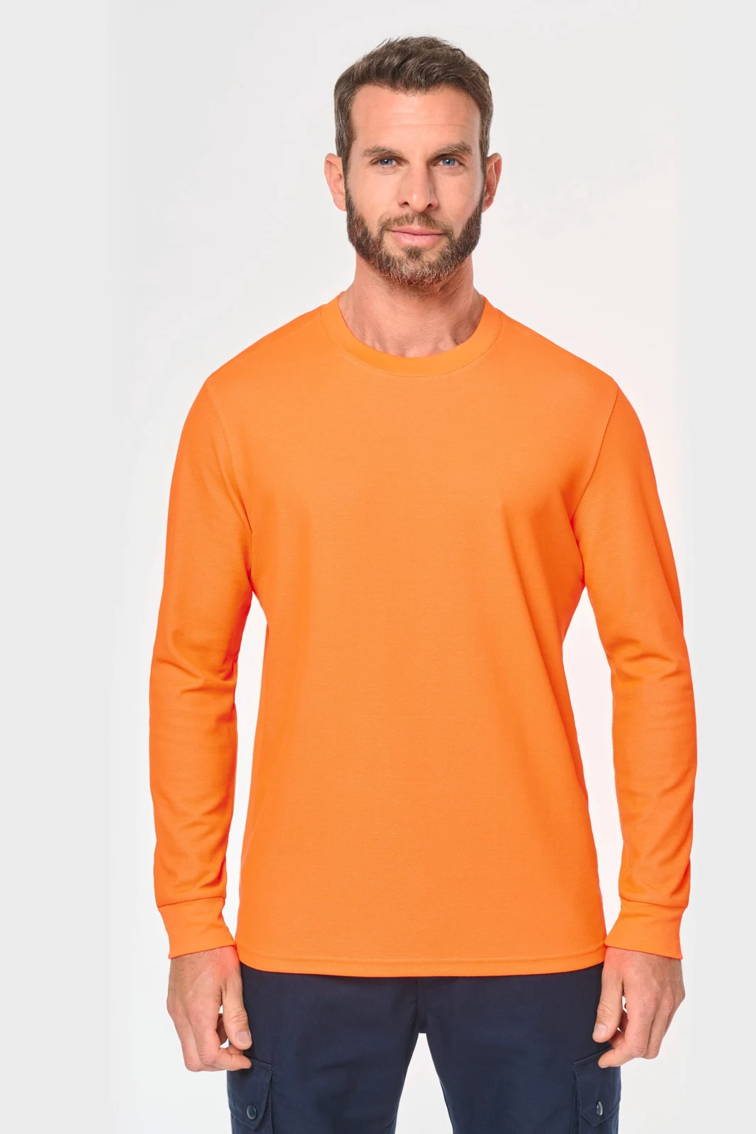 Umweltfreundliches Unisex workwear T-Shirt mit langen Armen aus Baumwolle/Polyester
