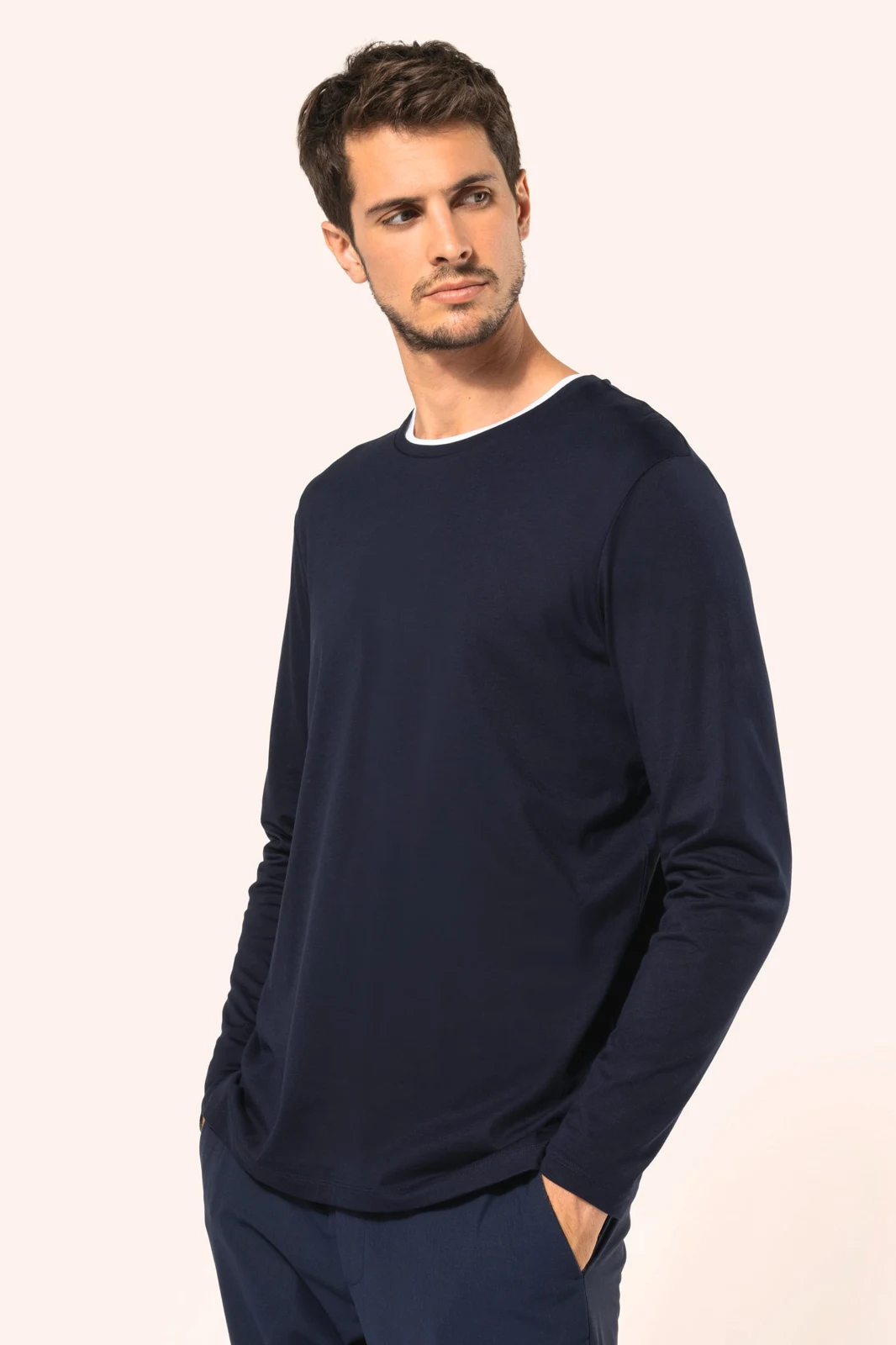 Supima® Herren-T-Shirt mit Rundhalsausschnitt und langen Ärmeln