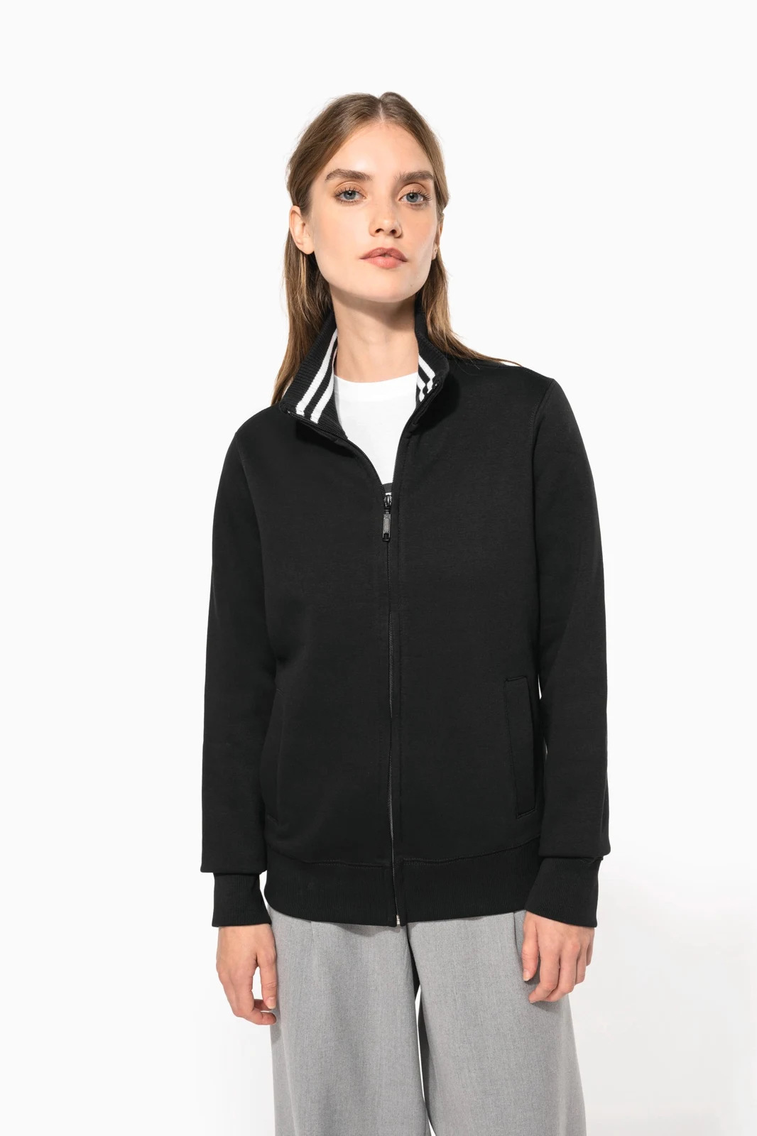 Damen Fleece-Sweater mit Zip