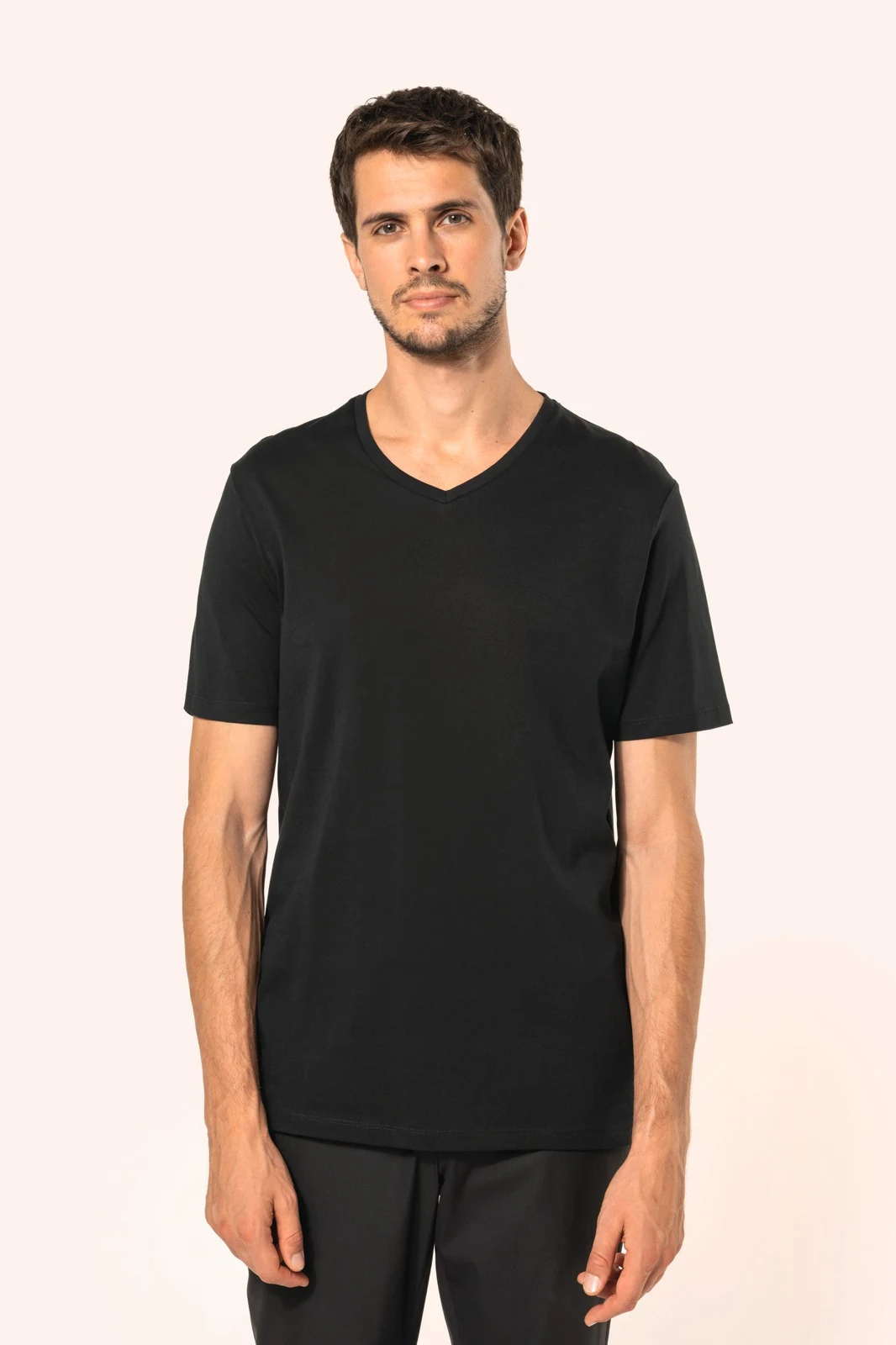 Supima® Herren-T-Shirt mit V-Ausschnitt und kurzen Ärmeln