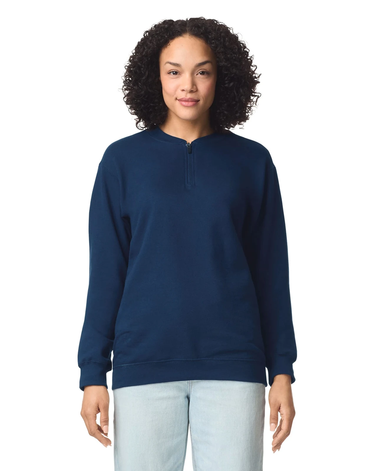 Sweatshirt aus Molton 1/4 Reißverschluss