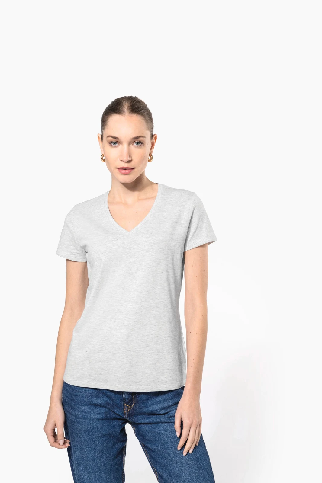 Damen-T-Shirt mit kurzen Ärmeln und V-Ausschnitt