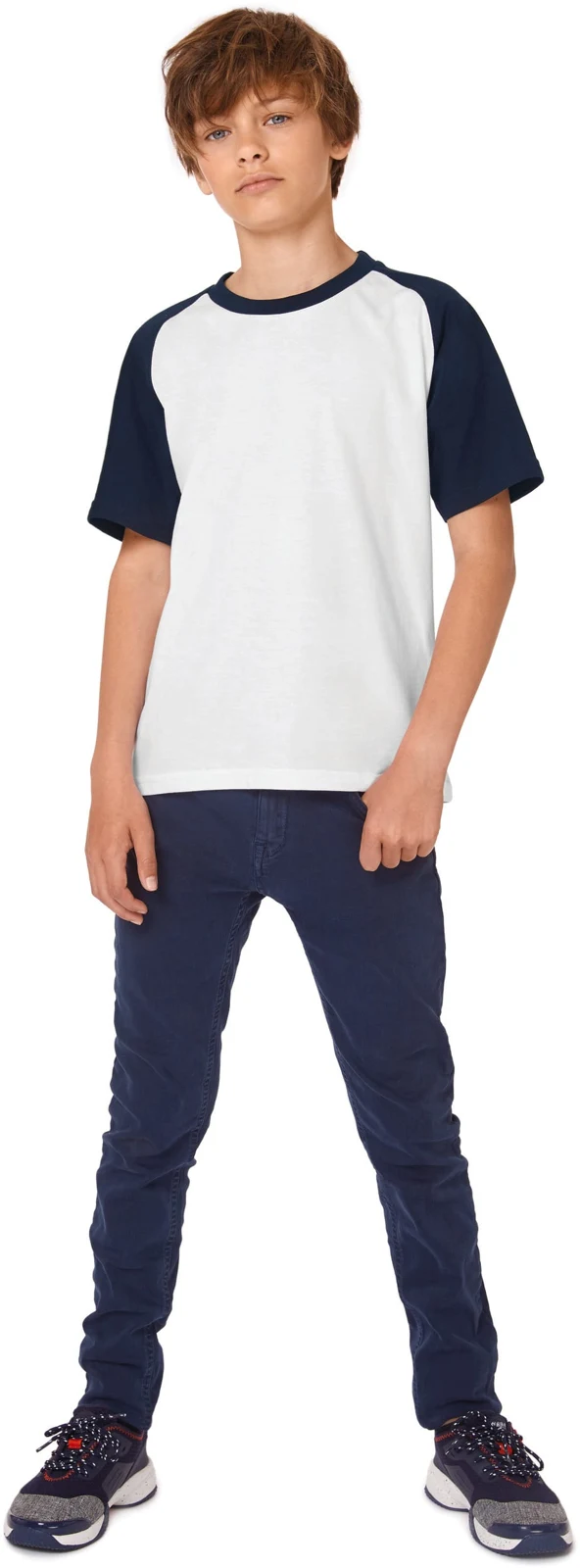 Zweifarbiges Kinder Baseball-T-Shirt
