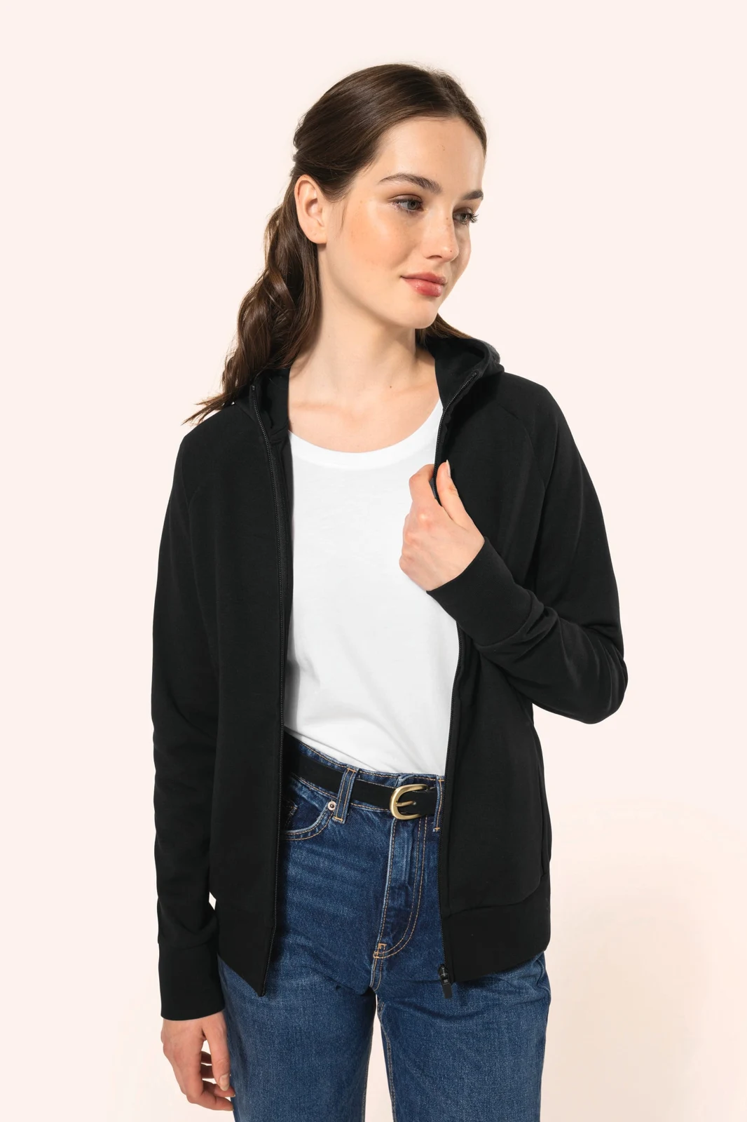 Damenjacke mit Reißverschluss und Kapuze