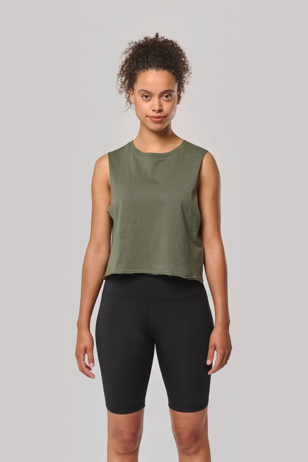 Ärmelloses Cropped-T-Shirt für Damen