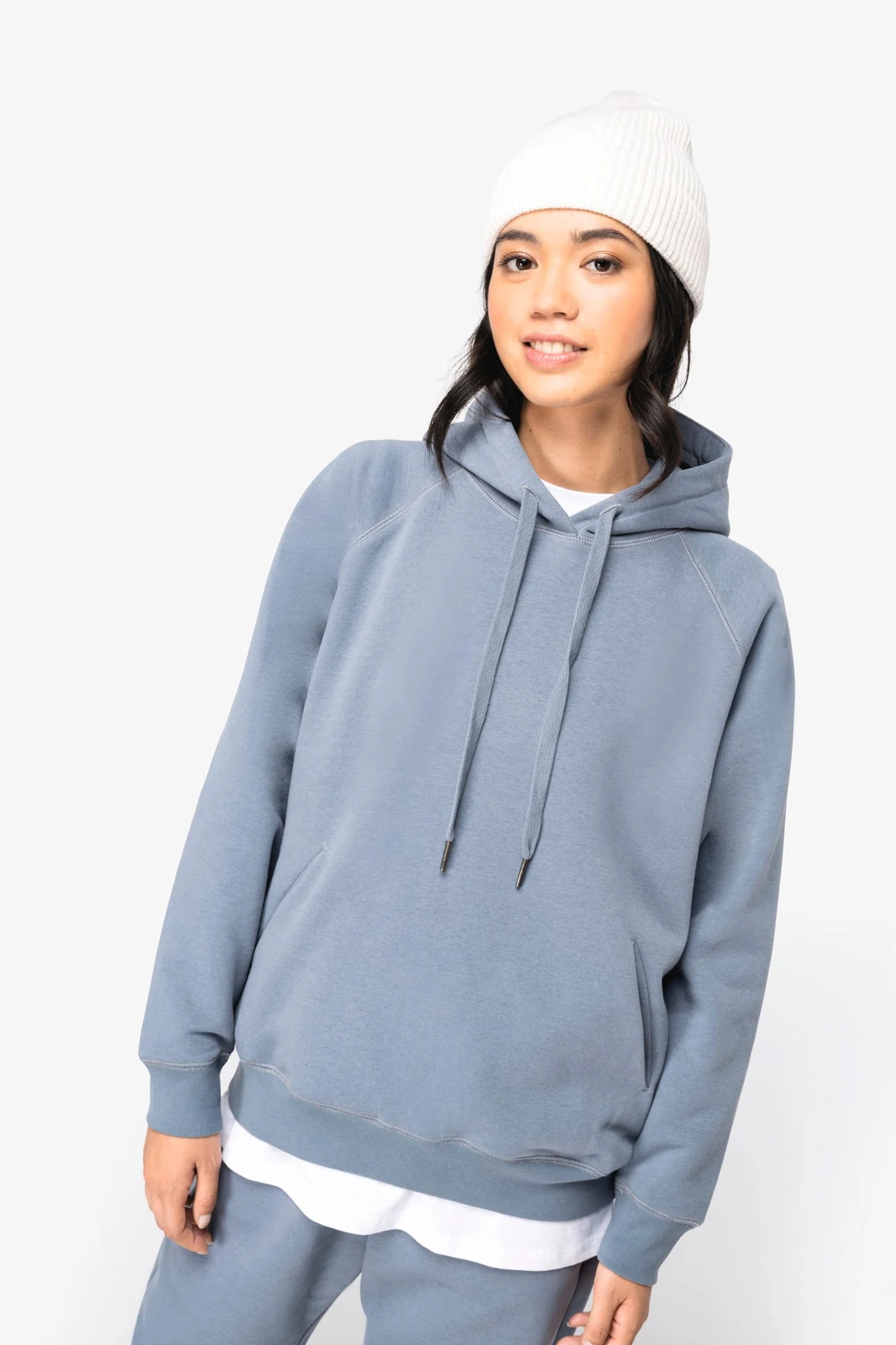 Umweltfreundliches Damen Kapuzensweatshirt Raglan