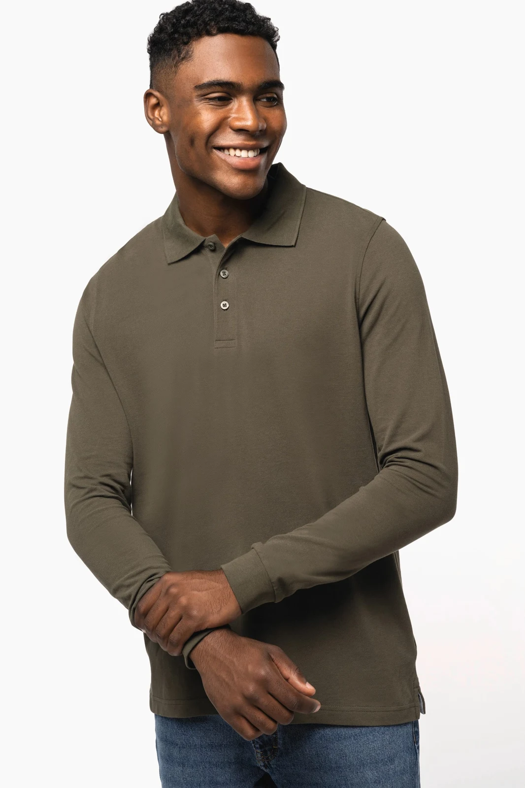 Herren Langarm Poloshirt