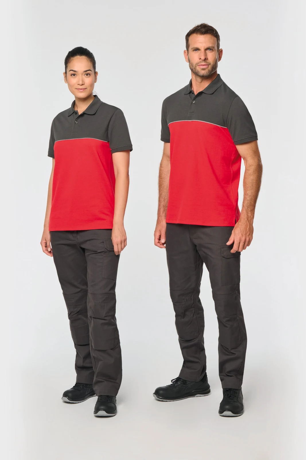 Zweifarbiges Kurzarm-Unisex-Polohemd
