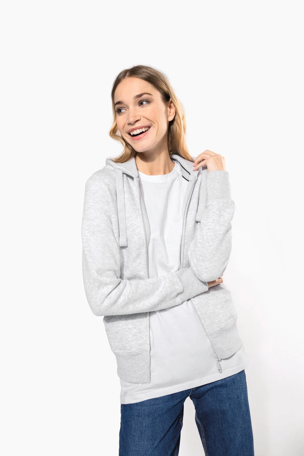 DAMEN KAPUZENSHIRT mit Reißververschluss