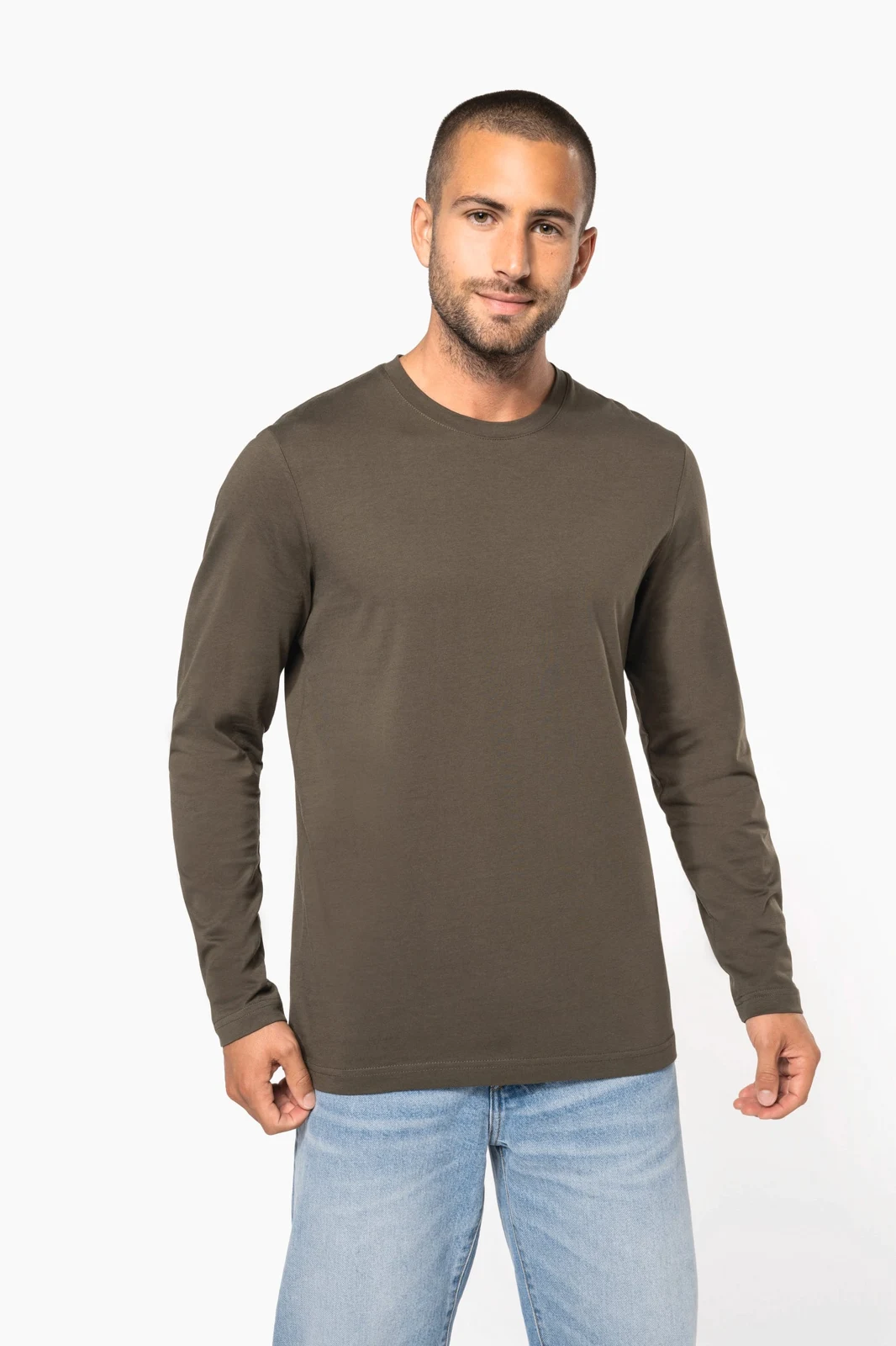 Herren Langarm-T-Shirt Rundhalsausschnitt