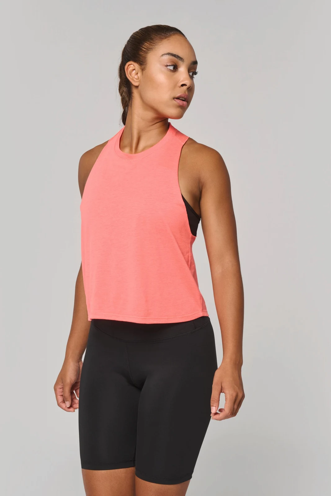 Damen Triblend Crop-Top