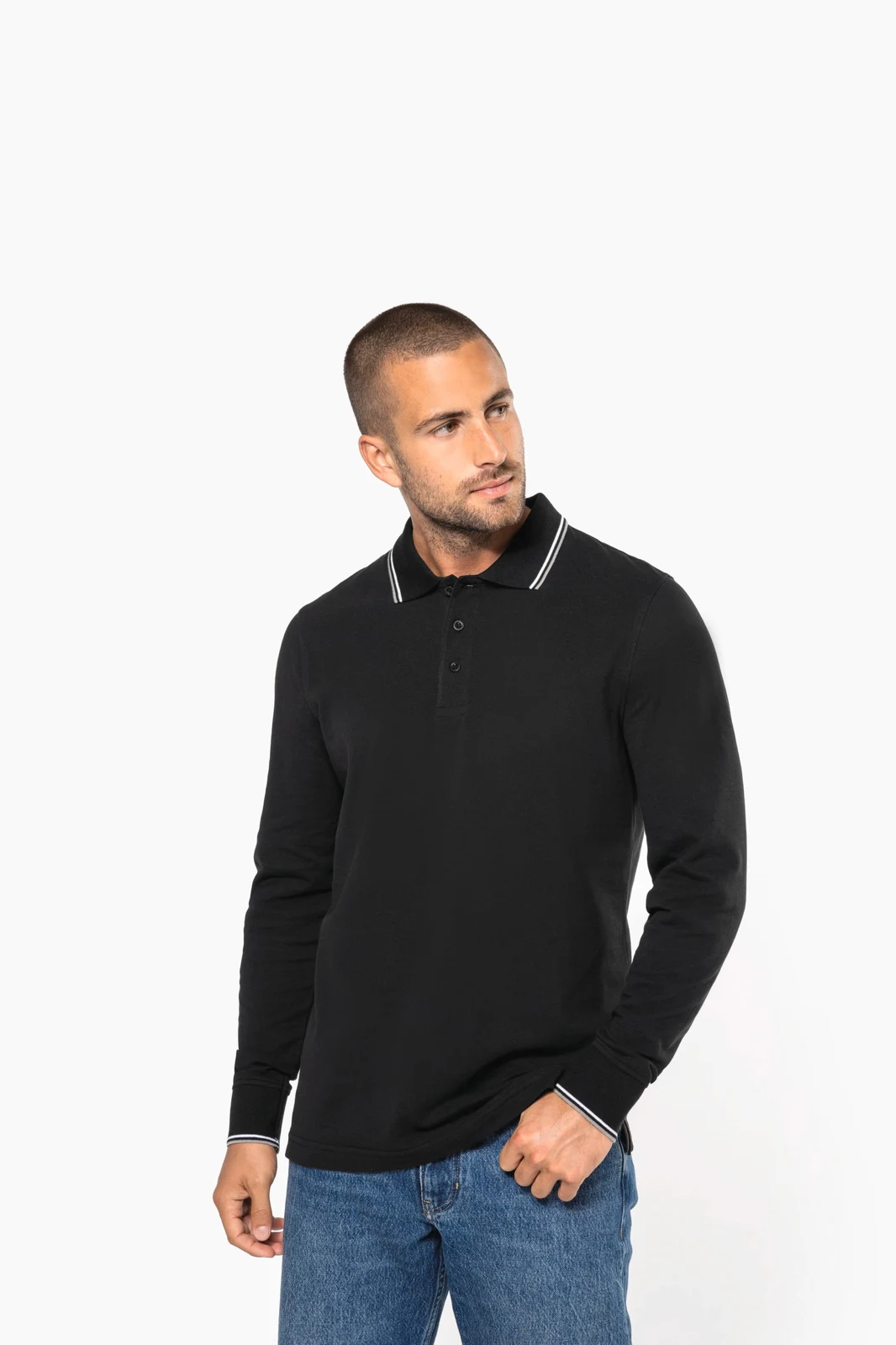 Langarm-Polohemd aus Piqué für Herren