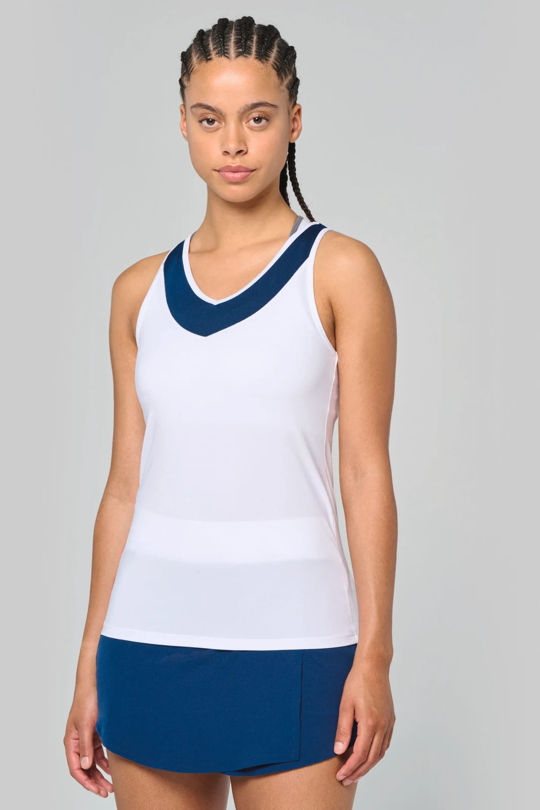 Zweifarbiges Padel-Damentop