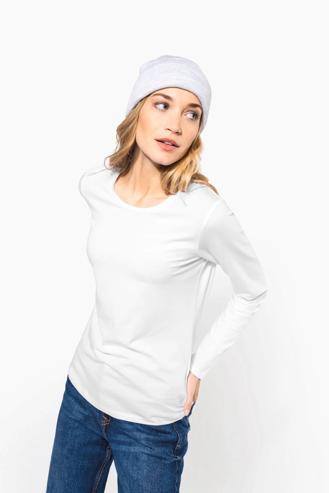 Damen Langarm-T-Shirt mit Rundhalsausschnitt