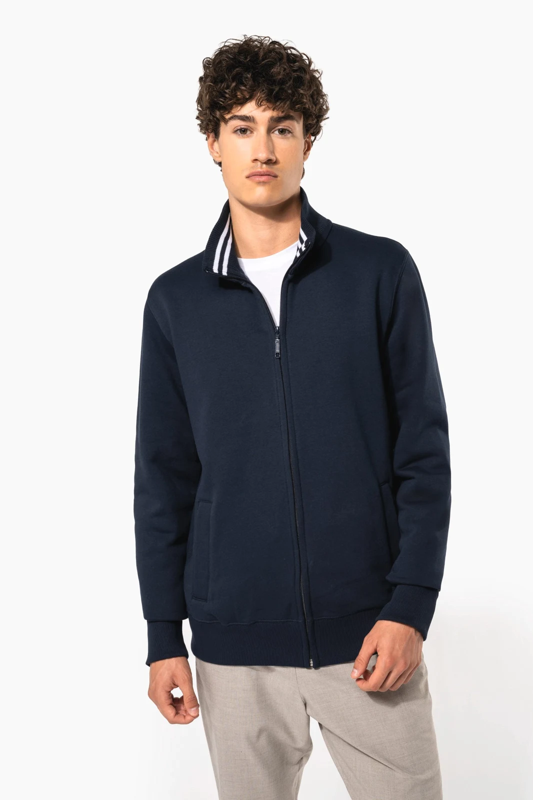 Herren Fleece-Sweater mit Reißverschluss